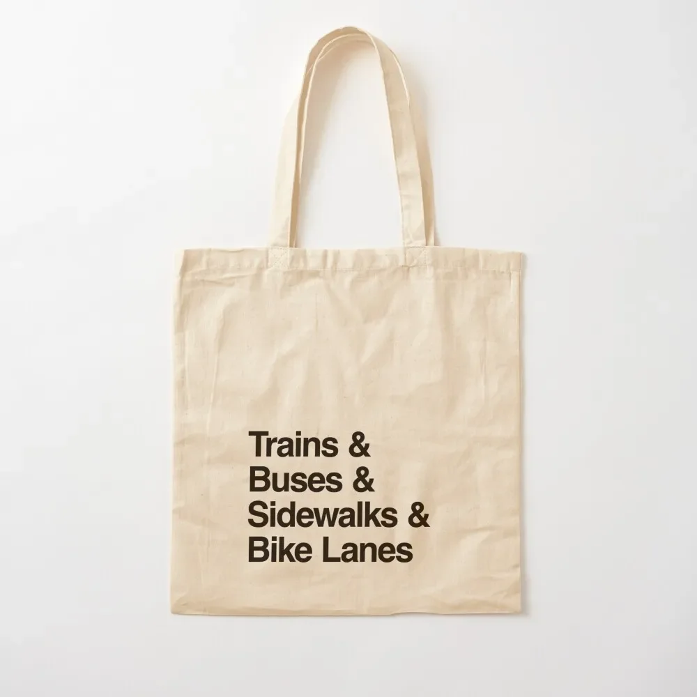 Trains & Buses & Sidewalks & Bike Lanes Tote Bag bags woman 2025 Canvas stote bag large size bags Tote Bag