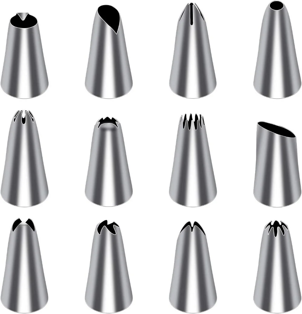 100 Pcs 16 Inch Disposable Piping Bags & 12 Tips Set for Beginners, Includes 2 Couplers & 1 Reusable Bag