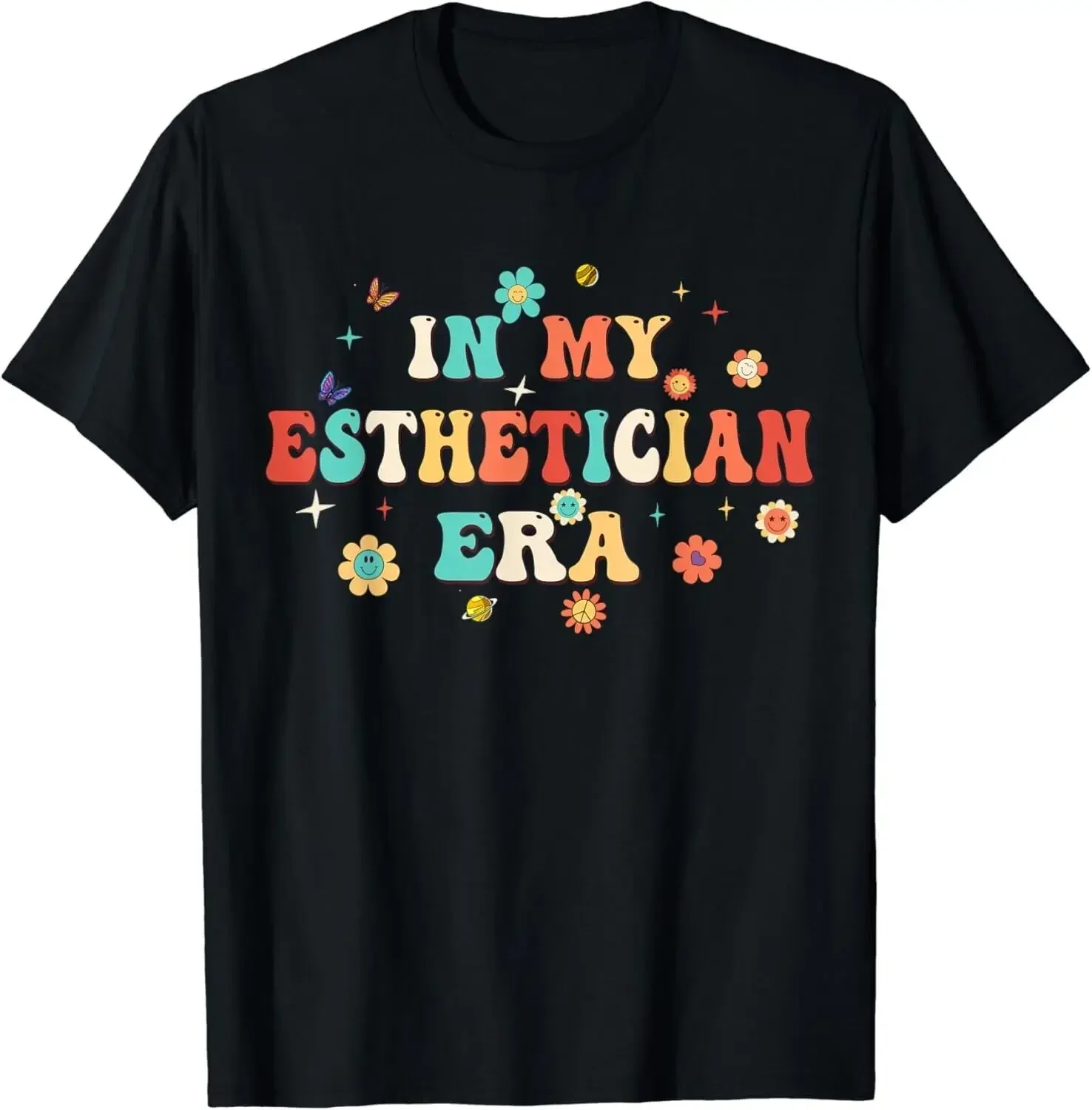 In My Esthetician Era Beautician Flowers Retro Groovy Gift Unisex T-Shirt