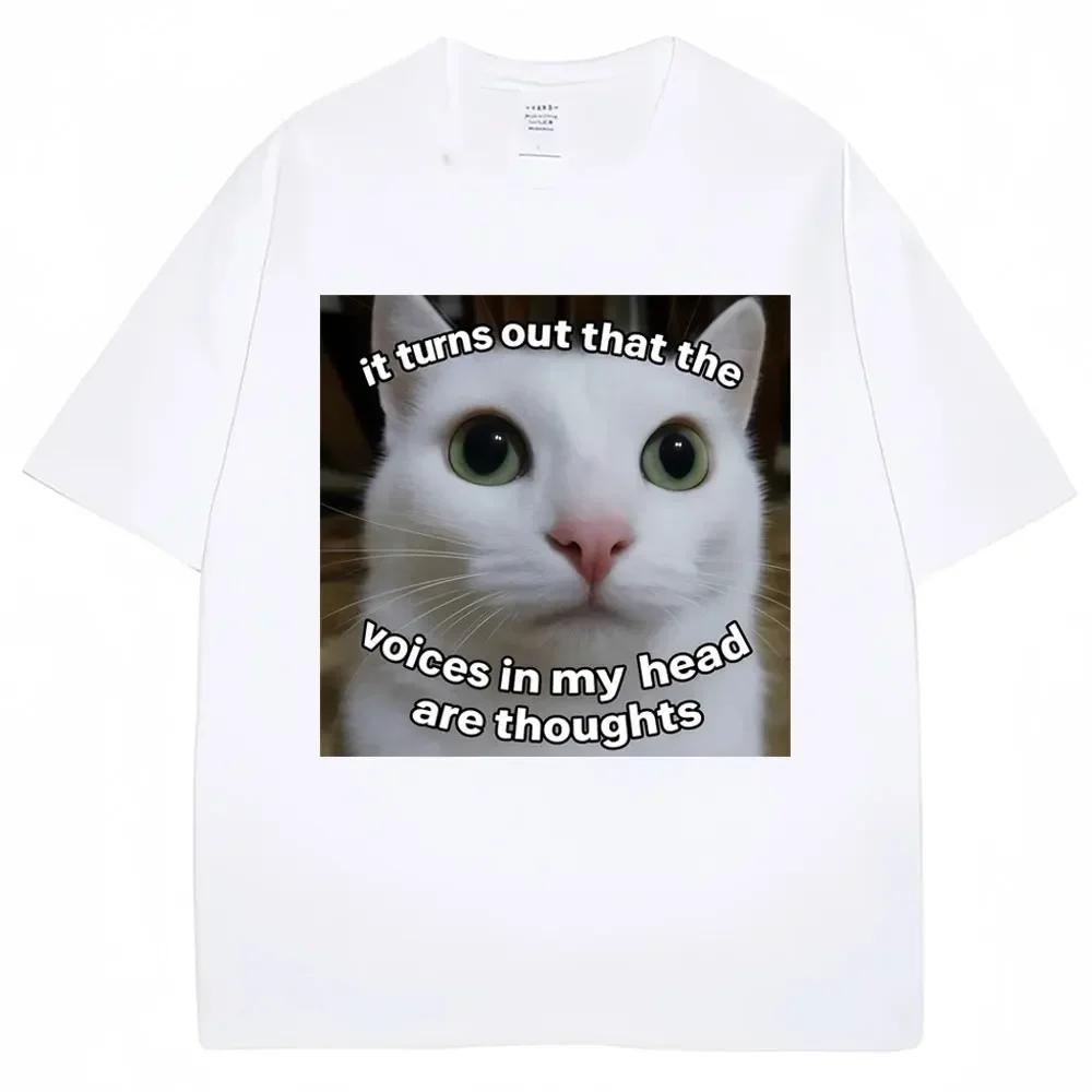 Camiseta divertida de Fan de gato, camiseta informal para mujer, ropa de mujer, moda Harajuku, ropa de calle de verano, camisetas gráficas con personalidad Y2K