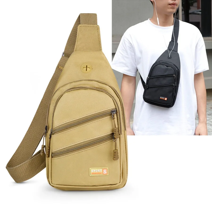 

【New Arrival】Men's Casual Sling Bag, Water Resistant Crossbody Chest Pack with Multi-Pockets, Lightweight Sport Shoulder Bag for Travel & Outdoor