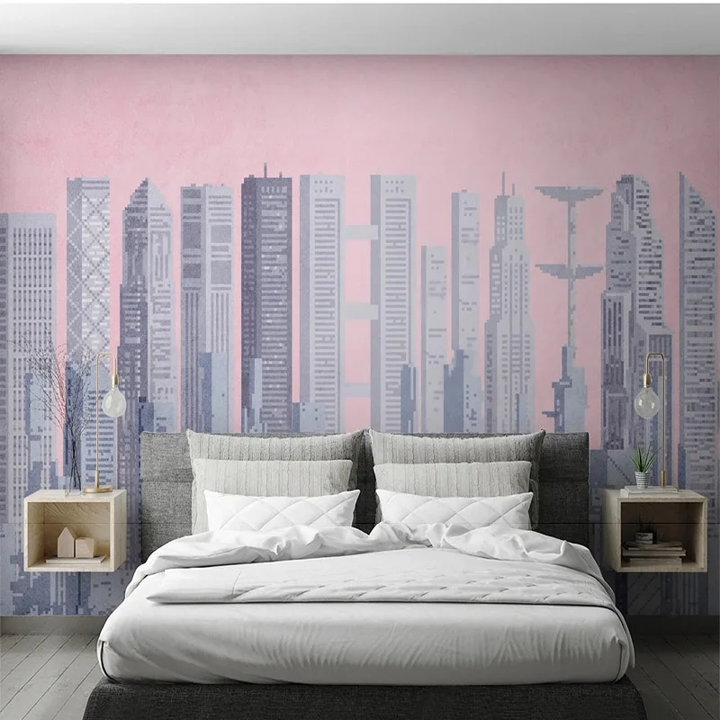 Custom Mural  Wallpaper Modern Minimalist Abstract City Buildings Old Retro Background Wall Painting Papel De Parede Tapety