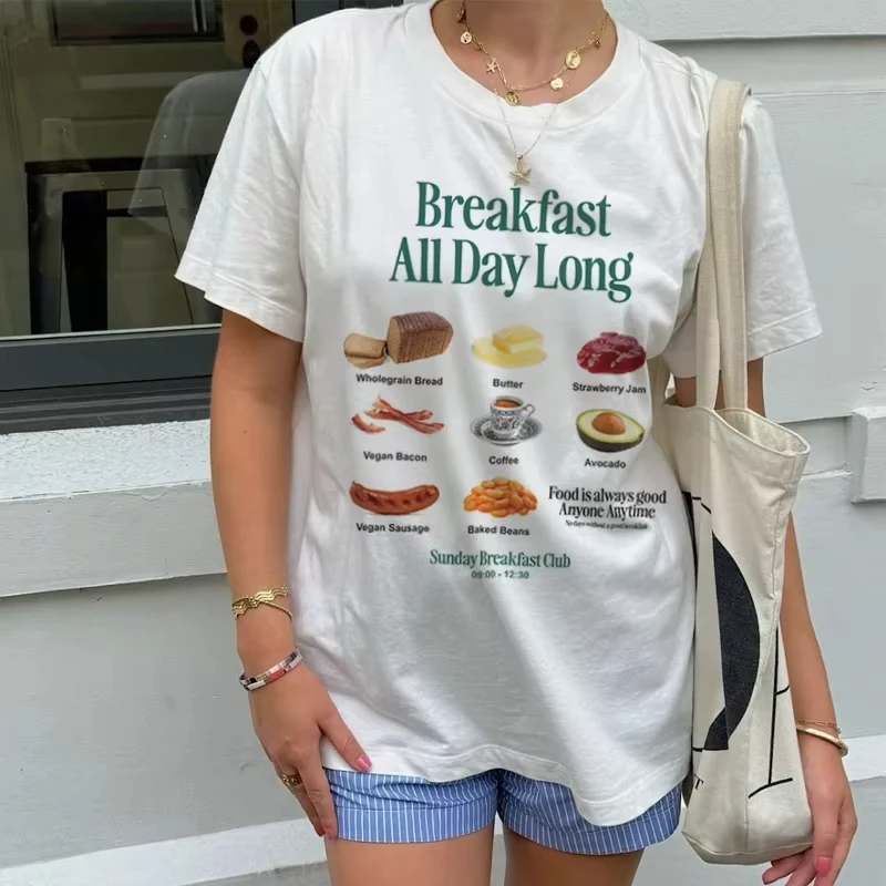 

Breakfast Club Graphic Tops Women Cute Y2k T-Shirt Hippie Funny Shirt Unisex Fashion Clothes Oversized Aesthetic Streetwear Tee