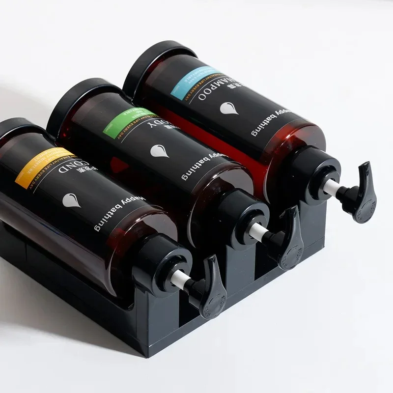 زجاجات شامبو وجل استحمام للفندق مثبتة على الحائط، صناديق معقم لليدين، موزعات صابون يدوية، بدون ثقب