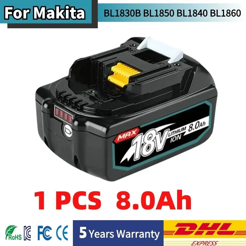 

100% For Original Makita 18V 6.0Ah Rechargeable Batteries，For Makita BL1830 BL1830B BL1840 BL1840B BL1850 BL1850B Power Tools