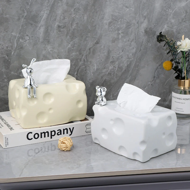 Tissue Box Tissue Holder Creative Cheese Tissue Box Holder Simple Plastic Dryer Tissue Box Napkin Toilet Paper Storage Box