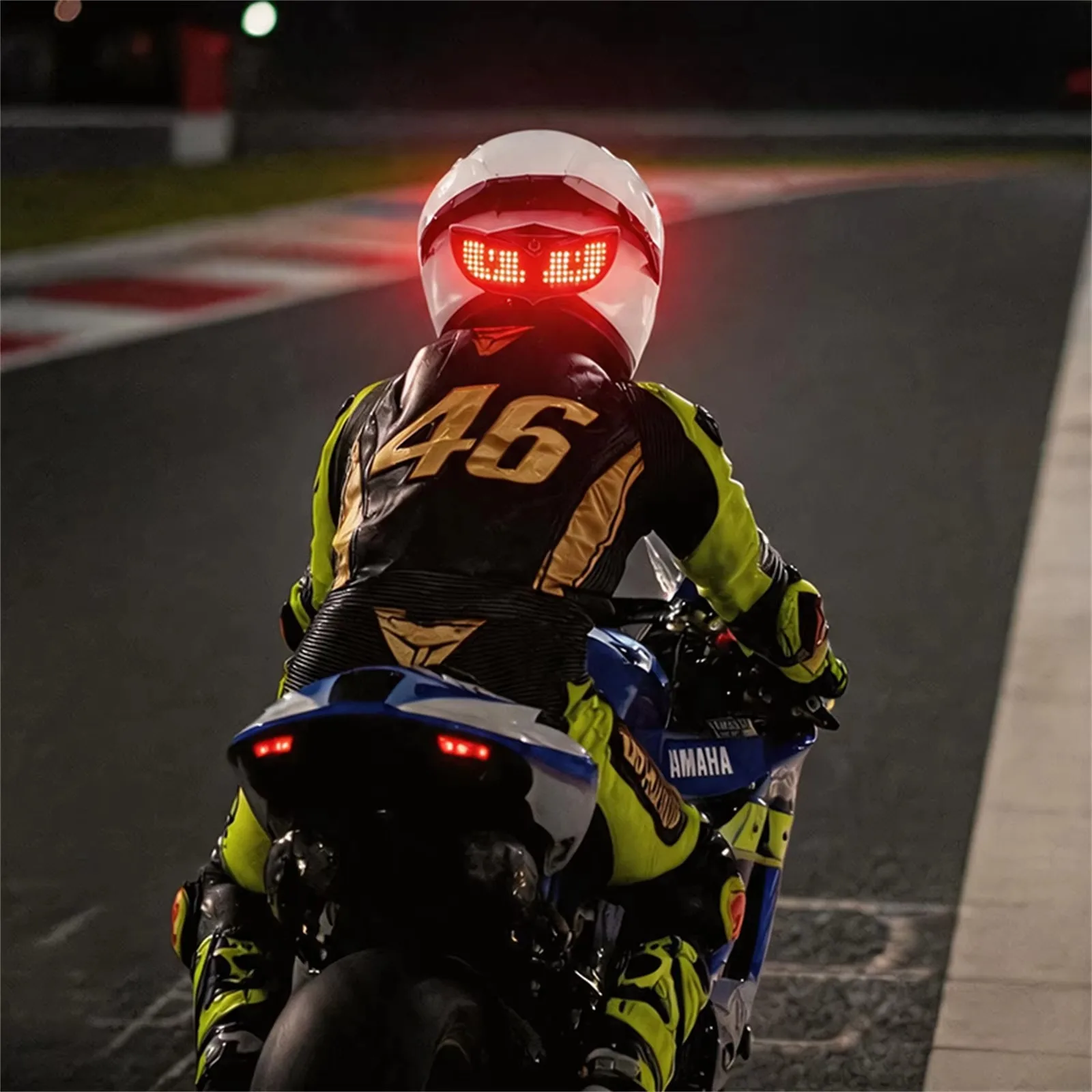 Lcars Motorcycle Helmet Tail Light Led High-Brightness Warning Signal Light Multi-Mode Switching Helmet Front and Rear Installation Riding Gear Accessories