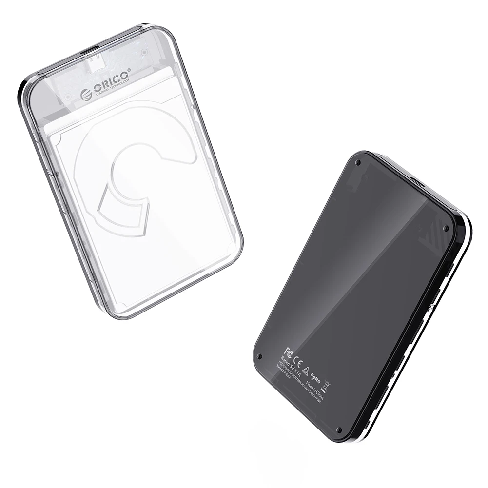 2.5 Inch Hard Drive Enclosure 5Gbps USB 3.1 Type-C SSD Case Support UASP Solid State Drive Enclosure for 2.5 Inch SATA HDD & SSD