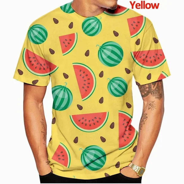 Men/Women Short Sleeve T Shirt Watermelon Seed Fruit T Shirt