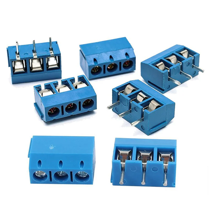

B28C-500PCS Blue ABS KF301-3P 5.08Mm 3 Pin Connect Terminal Screw Terminal Connector