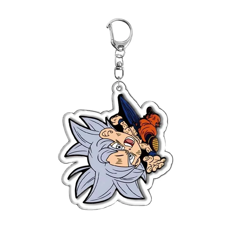 Anime Dragon-Ball Key Chain Goku Transparent Acrylic Double-sided Printed Keychain Cartoon Key Chains Backpack Pendant