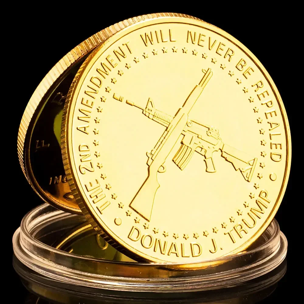 Trump Coin The 2nd Amendment Will Never Be Repealed Freedom Souvenir Collection Art 2020 Trump Gold Plated Commemorative Coin