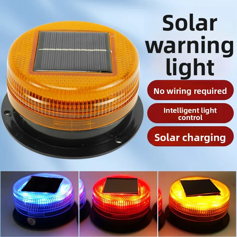 Solar Flash Warning Light, Magnetic Connection-free Led Roof Night Flash Solar Magnetic Flash Light