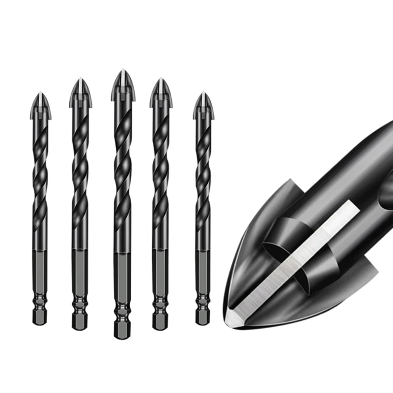 10Pcs Masonry Concrete Drill Bit Set Ceramic Tile Bits for Drill Tip Shank Bit for Brick Tile Glass Dropship