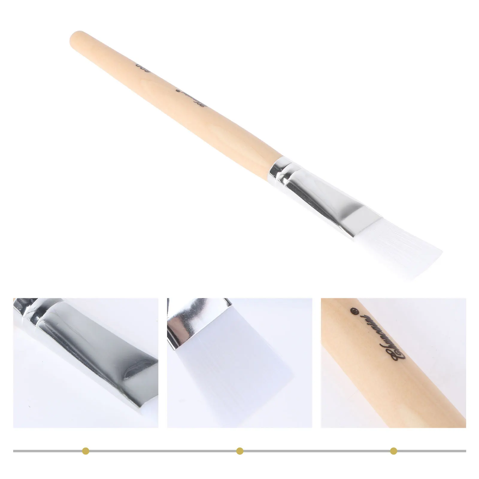 2 個のフェイシャルマスクブラシプロフェッショナル木製ハンドル顔、目、唇、鼻の塗布用簡単洗浄耐久性のある再利用可能