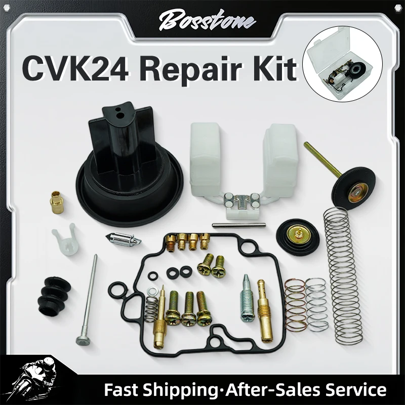 Motorcycle Carburetor Repair Kit Float With Acceleration Pump Diaphragm Plunger Assembly for Keihin KT CVK24 Scooter Racing CVK