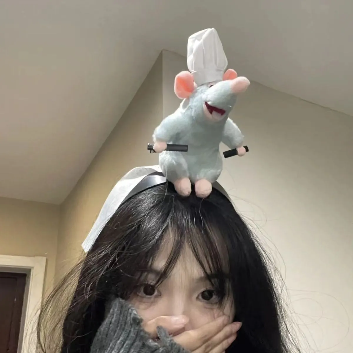 Anime Ratatouille Hairband Cartoon Plush Doll Headband Wide-Brimmed Hairpin Photo Headdress Creativity Decoration Girl Gifts