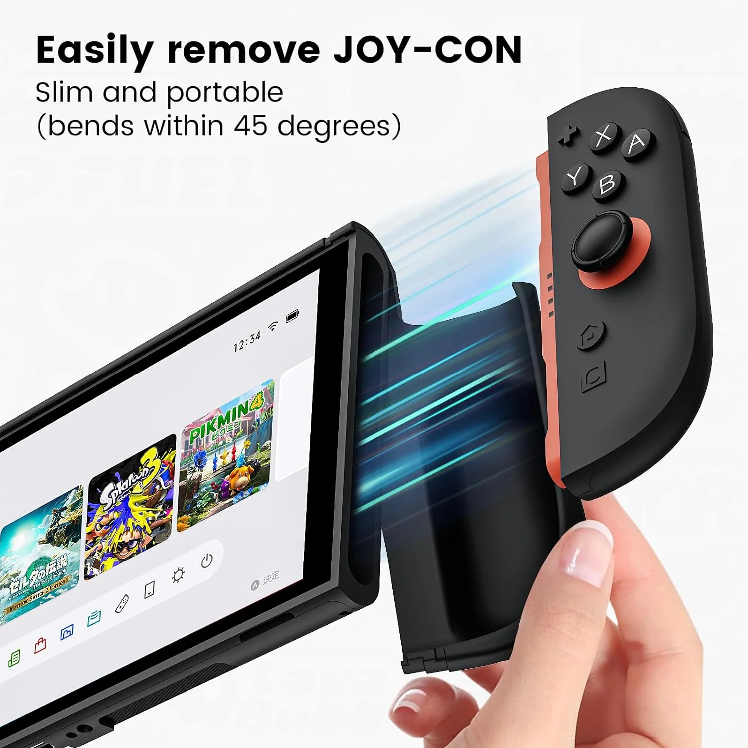 Für Switch 2 Spielekonsole, TPU-Schutzhülle, rutschfest, verbesserter Griff, Griffabdeckung für Switch2 Gaming-Zubehör – Detail 4