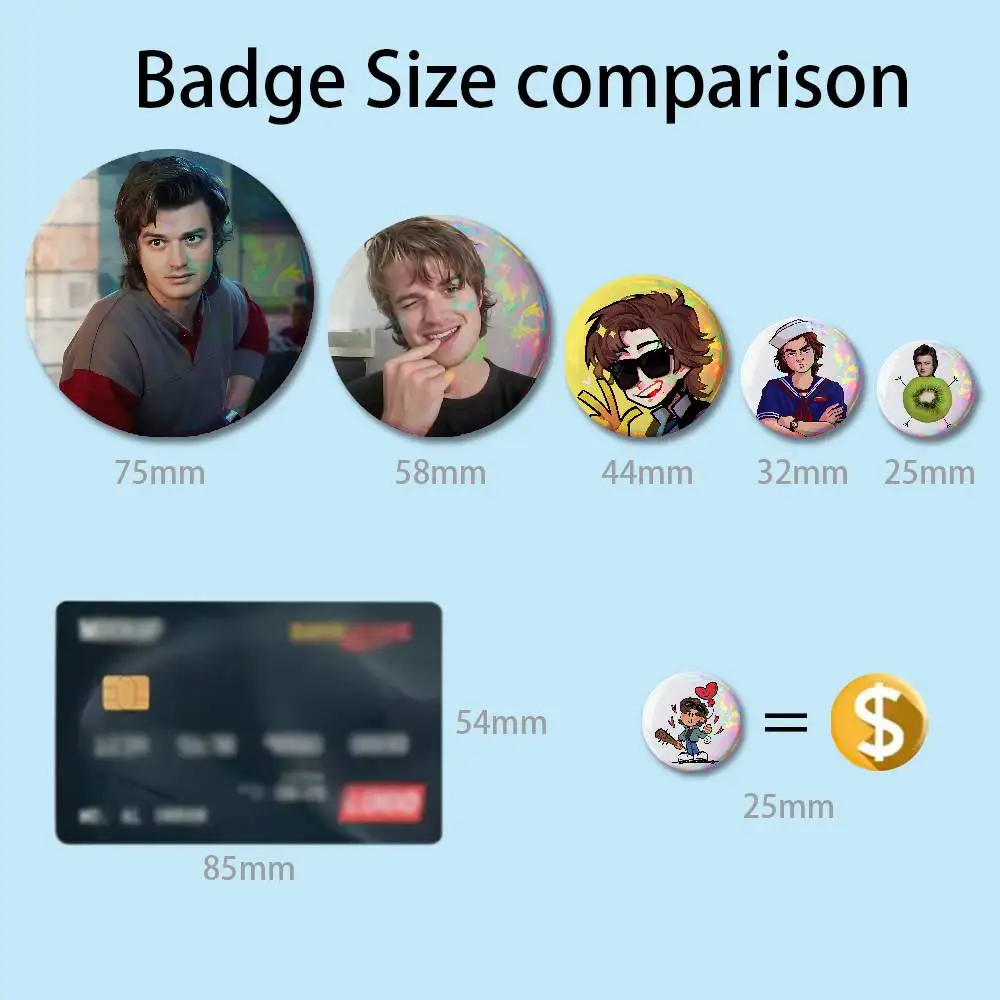 J-Joe K-Keery Djo Actor 32mm 58mm 75mm 44mm 25mm Anime Badges Brooches DIY Pins Decorations Birthday Gifts