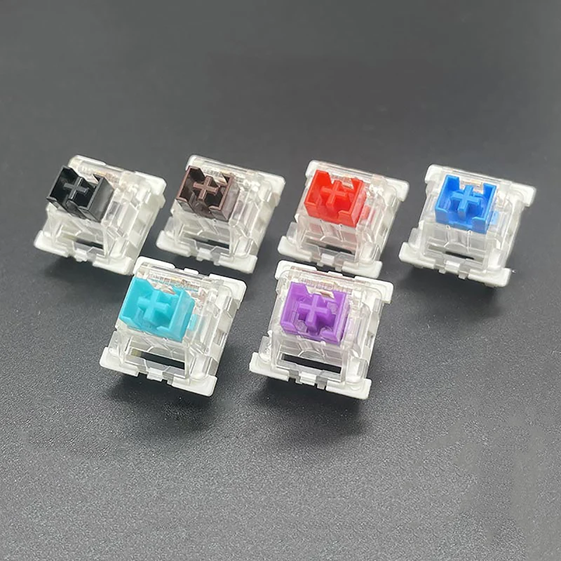 10PCS Dustproof Switch For Mechanical Gamer Keyboard Axis Blue Red Brown RGB 3Pin Linear Clicky Tactile MX Switches Game Axis