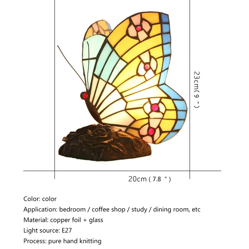 Новые настольные лампы TEMOU, Современная Творческая бабочка, искусственная красочная настольная лампа для украшения дома, спальни