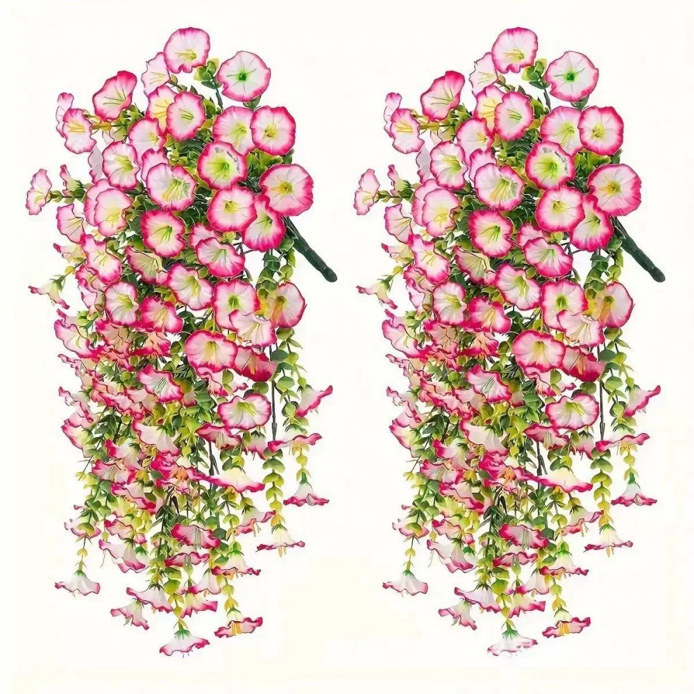 

Artificial Morning Glory Hanging Vine Faux Violet Plants Wall Decor for Home, Simulated Climbing Plant for Wedding Arch & Party