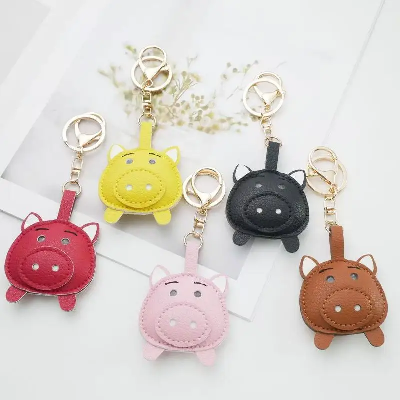 Adorable Leather Pig Keychain-5 Cute Colors, Charming Mini Figure For Daily Joy-PU Leather-Perfect For Backpack/Purse