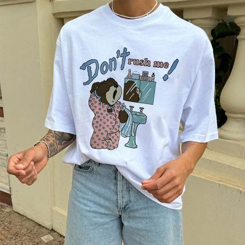 

Мужская футболка из хлопка в стиле Харадзюку с графическим принтом Kawaii, винтажная эстетичная уличная одежда Y2k, футболки с короткими рукавами, одежда унисекс