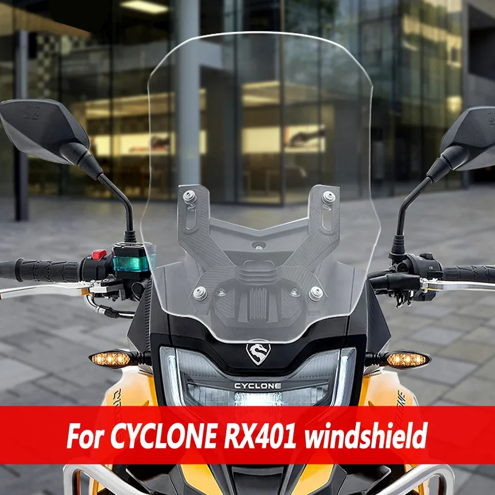 For CYCLONE RX401 RX 401 windshield modification with high and thick front windshield protector and rain shield