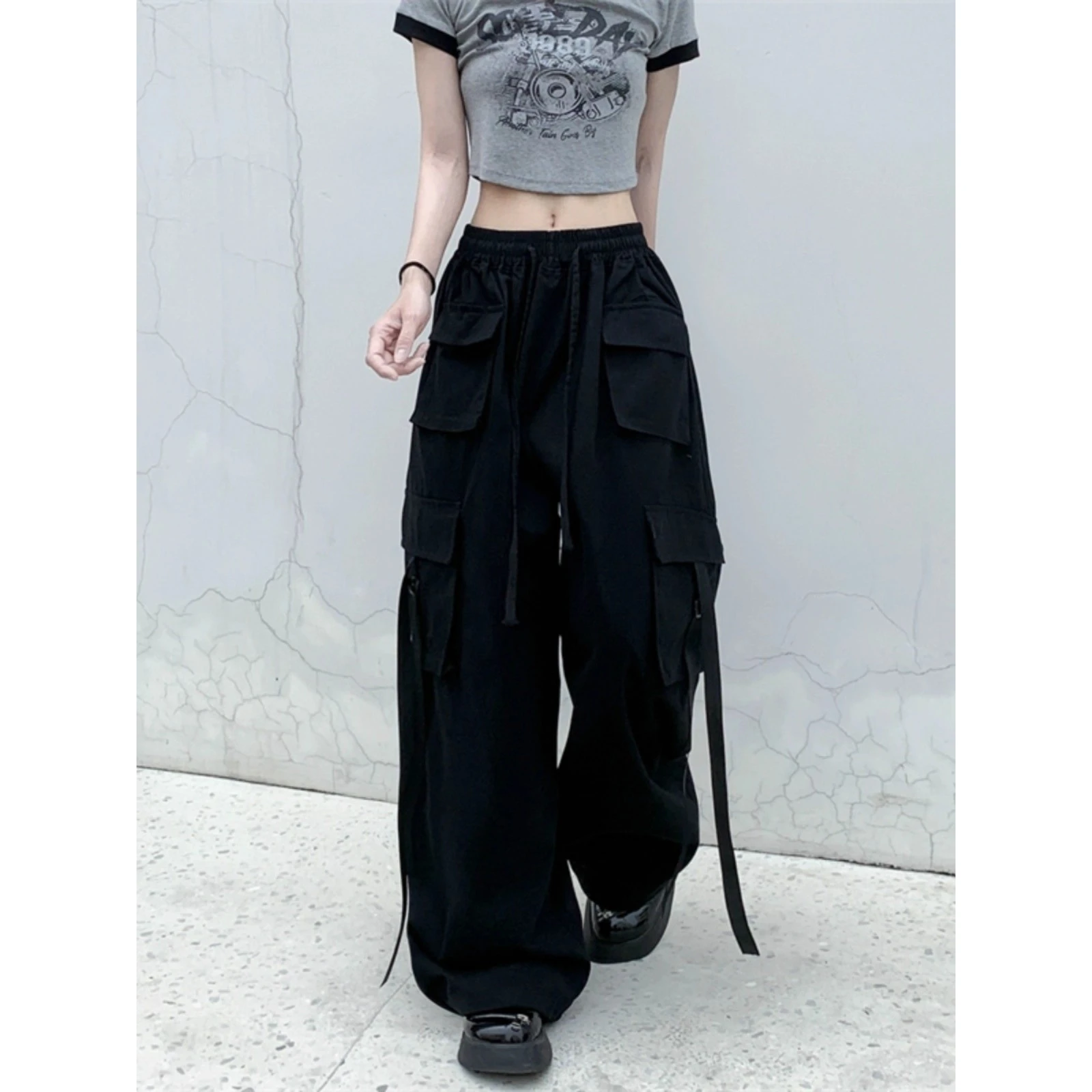 

Waed Cotton Work Pants Men's Loose Casual Spor Streetwear Autumn Winter plus Size 36lb Hip Hop Dance Trousers