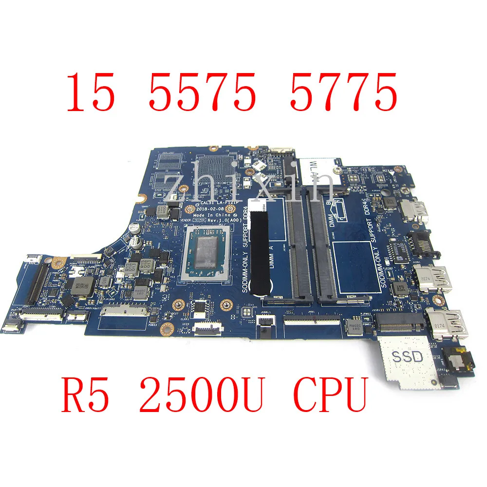 

yourui For dell INSPIRON 15 5575 5775 Laptop Motherboard R5-2500U CN-09XH0N 9XH0N Mainboard LA-F121P 100% test