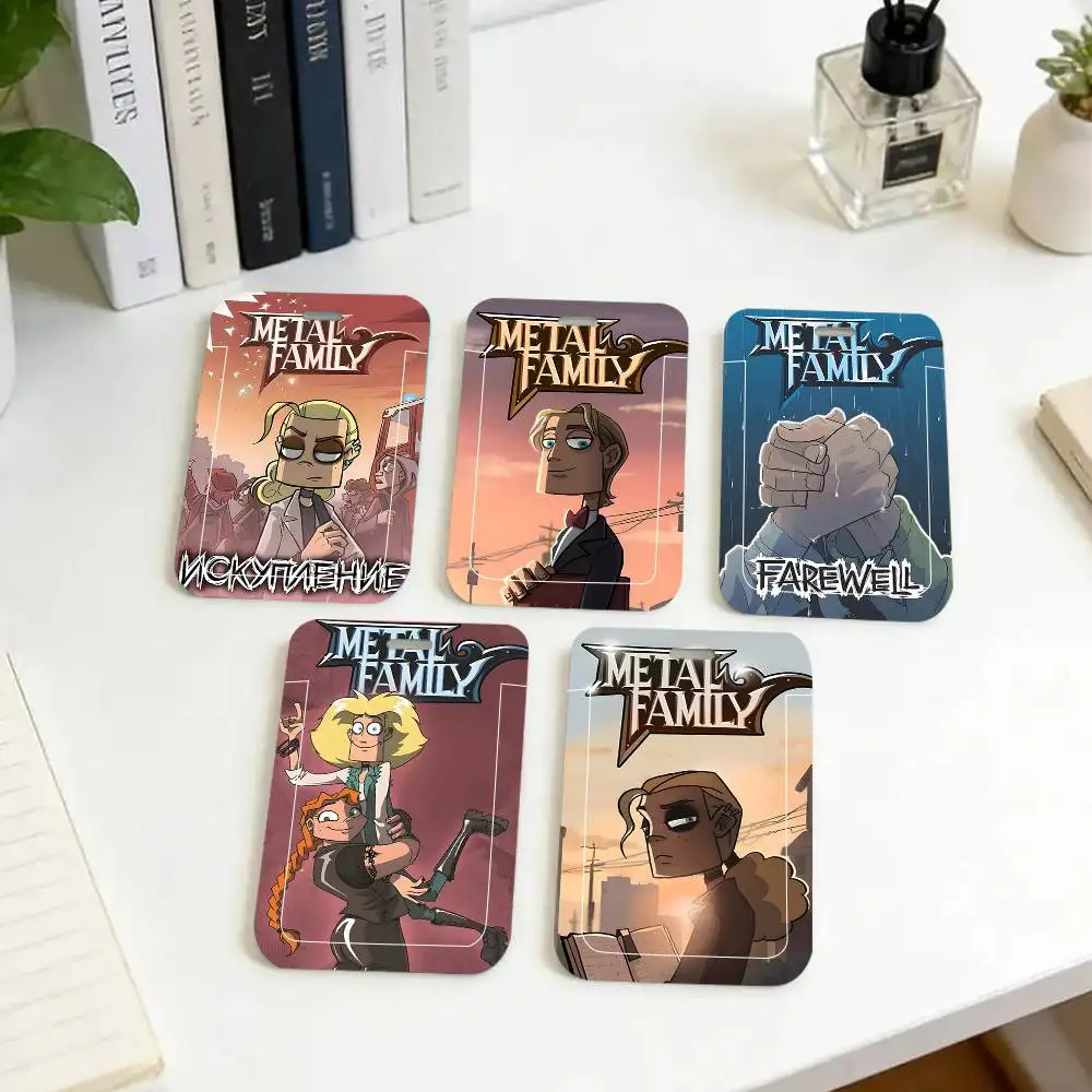 

1pc POPULAR Metal Familyed ID Card Sleeve School Card Access ID Card Bus Meal Card Protective Sleeve Easy Push