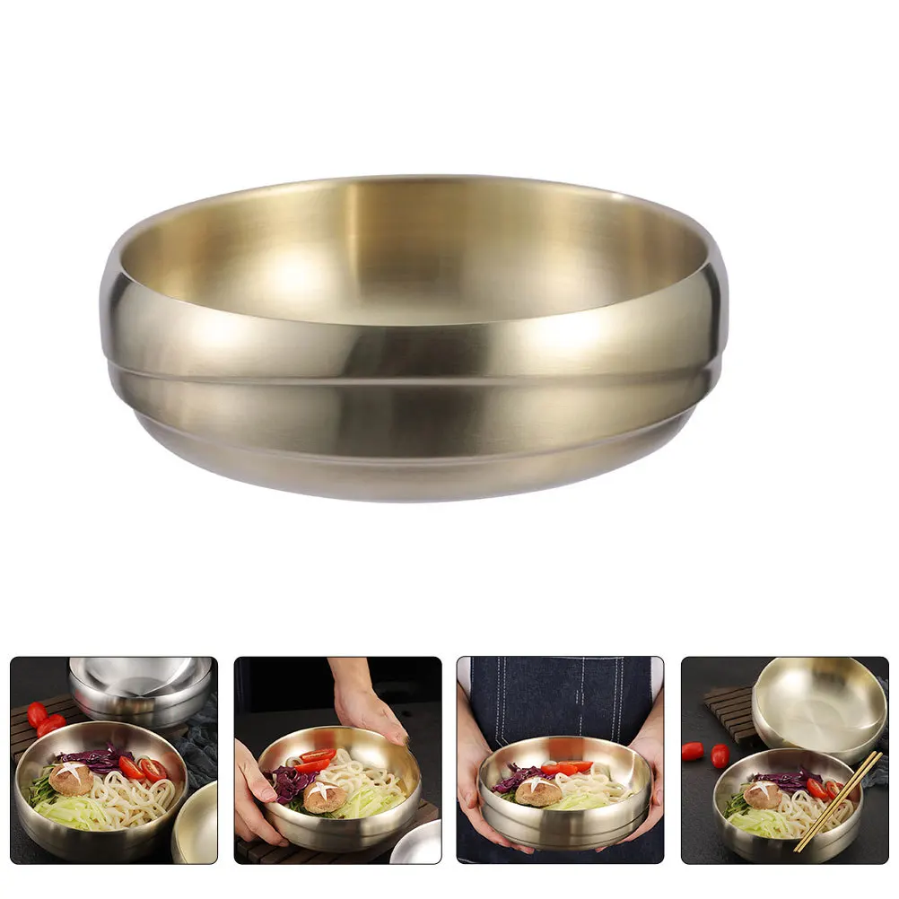 

Stainless Steel Bowl Creative Noodle Mixed Rice Soup Container Simple Design Quality Material Food Storage Kitchen Ramen Bowl