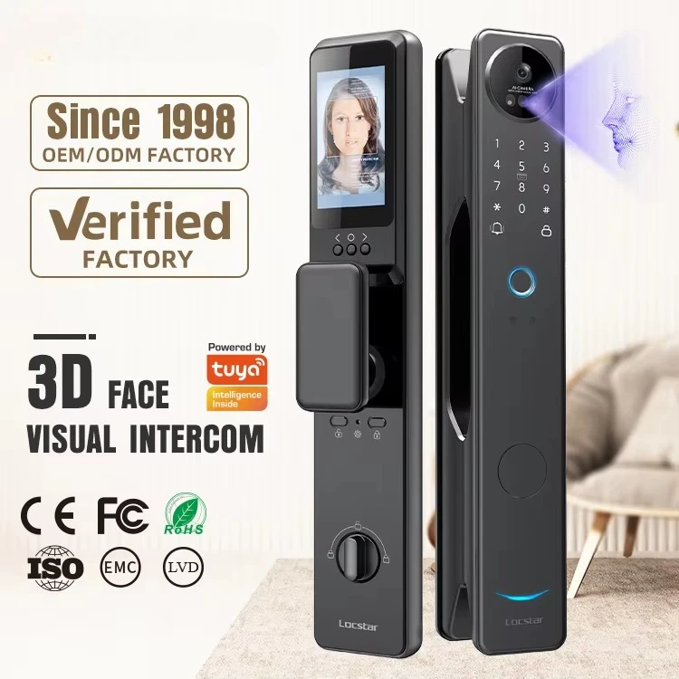 

Locstar Waterproof Tuya Wifi Cerradura Digital Nfc Face Recognition Palm Vein Smart Door Lock with Fingerprint