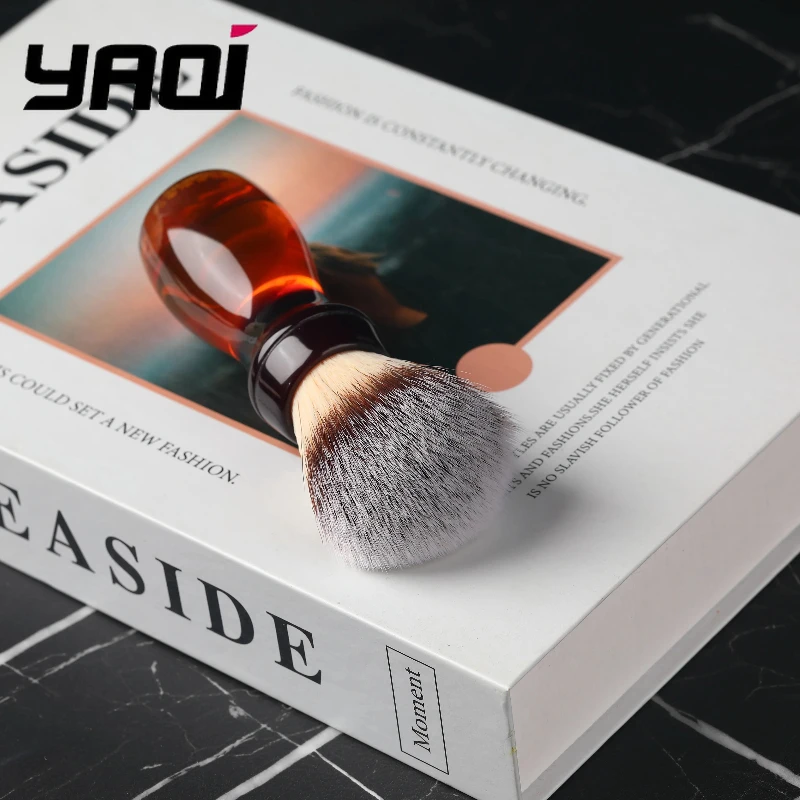 2026 Hot sale！YAQI 22mm Cola Synthetic Hair Shaving Brush - Hypoallergenic Men's Travel Grooming Shaving Tool