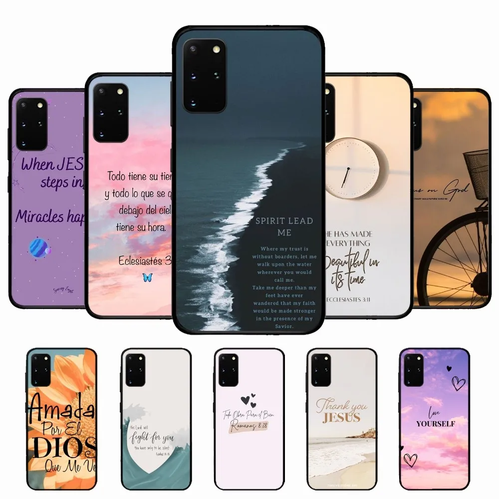 Jesus Bible Inspirational Phone Case For Samsung S 9 10 20 21 22 23 30 23plus lite Ultra FE S10lite Fundas