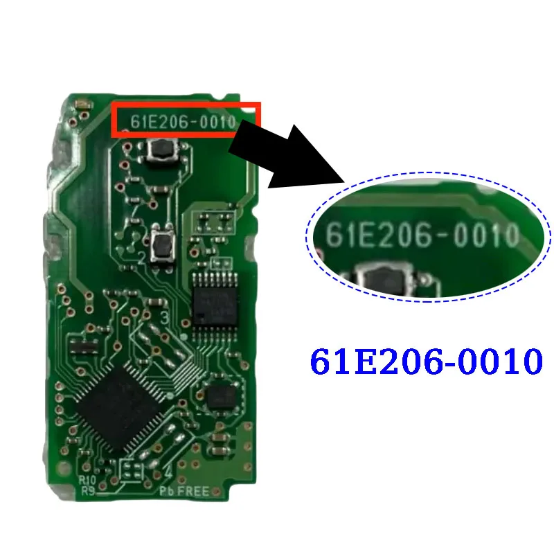 รีโมตอัจฉริยะสำหรับรถยนต์ Toyota C-HR 2ปุ่มสมาร์ทคีย์ควบคุม433MHz บอร์ด61E206-0010 BR2EX MDL