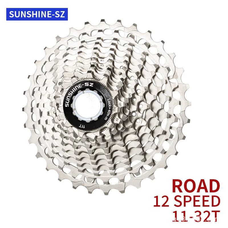 SUNSHINE Road Bike 8/9/10/11/12 Speed Cassette 11V 23/25T/28T/30T/32T/34T/36T Bicycle Freewheel K7 10V Sprocket for SHIMANO SRAM