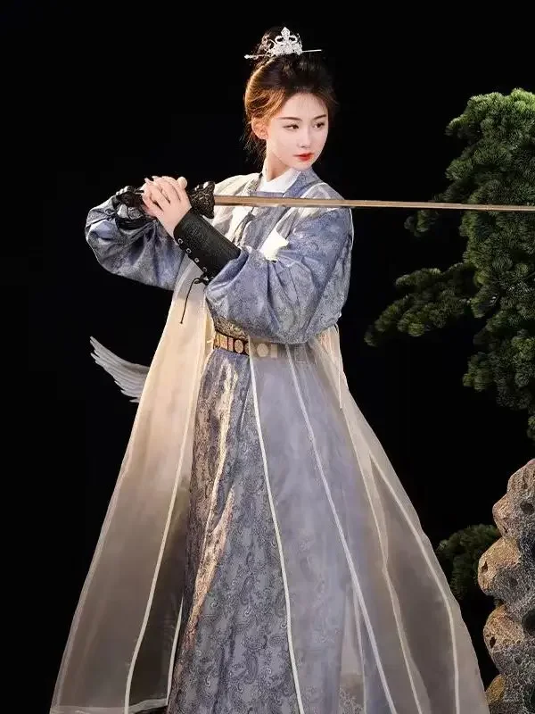 Szaty Hanfu mężczyźni tradycyjny chiński styl szermierz sceniczny ubrania Cosplay mężczyzna i kobieta para starożytnych strój Tang ludowych