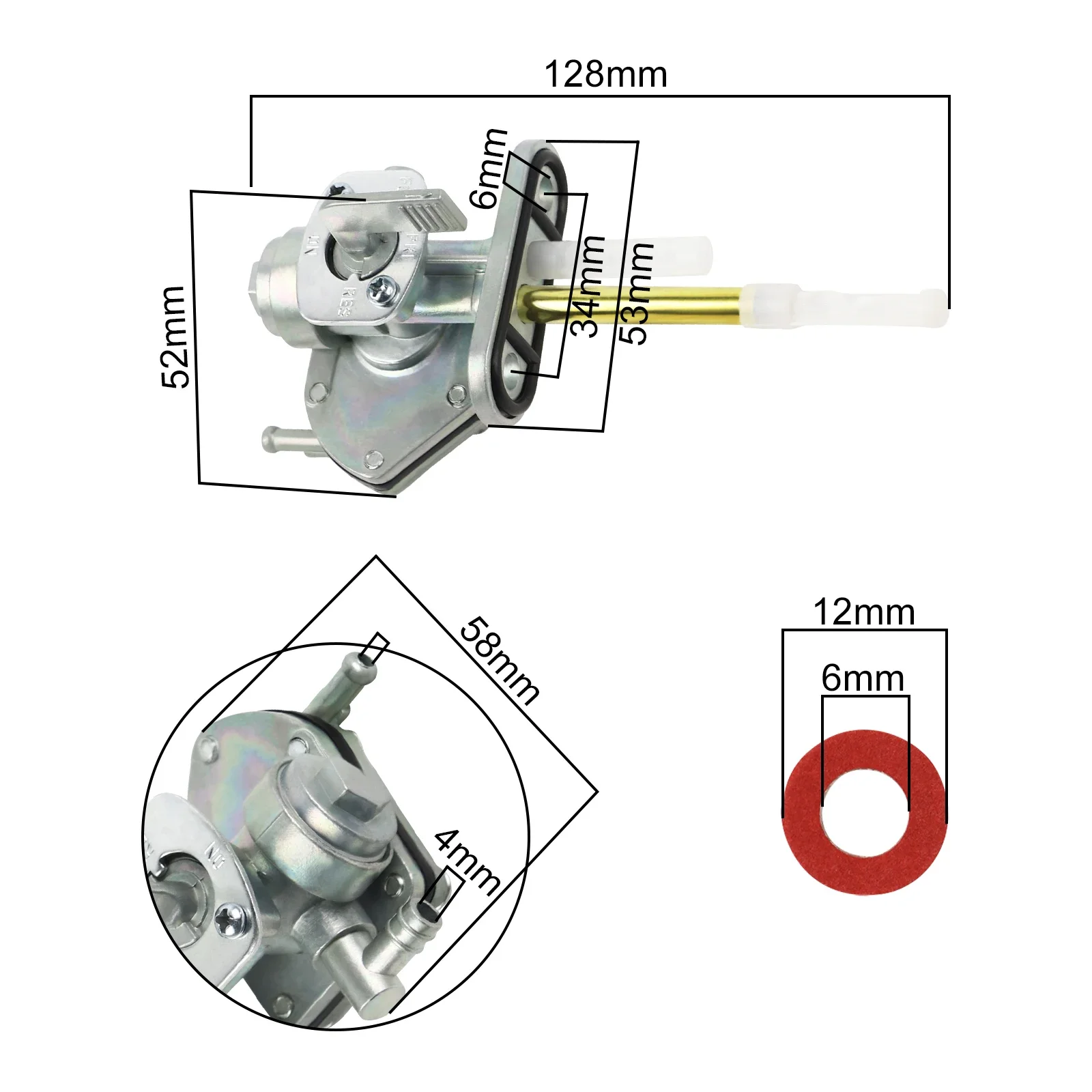 34mm Fuel Petcock Valve Gas Tank Switch for Suzuki LT 50 80 LTZ50 LTZ250 LTZ400 DRZ400 LS650 GSF600 GSF1200 LTF300 LTF250 KFX50