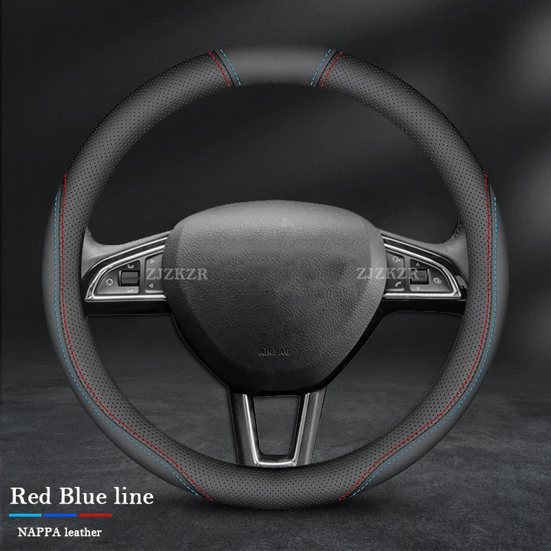 Car Steering Wheel Cover For Skoda Octavia 2 Root RS Rapid Kamiq Superb Fabia Kodiaq O Shape Non Slip Braid on Steering-Wheel