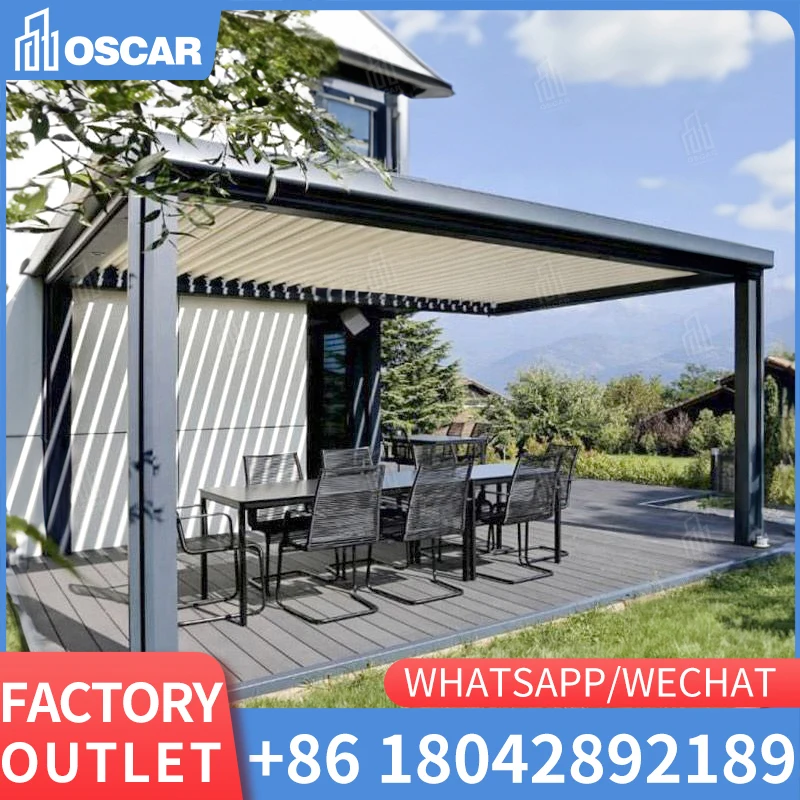 Outdoor Electric Waterproof Aluminum Garden Window Automatic Motorised Folding Awning Canopy