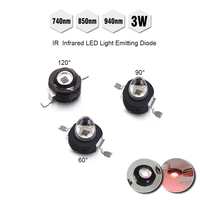 3W IR High Power led 3Watt 850nm 940nm 740nm 60 90 120 degree Infrared LED IR Light Emitting Diode for Night Vision CCTV DIY