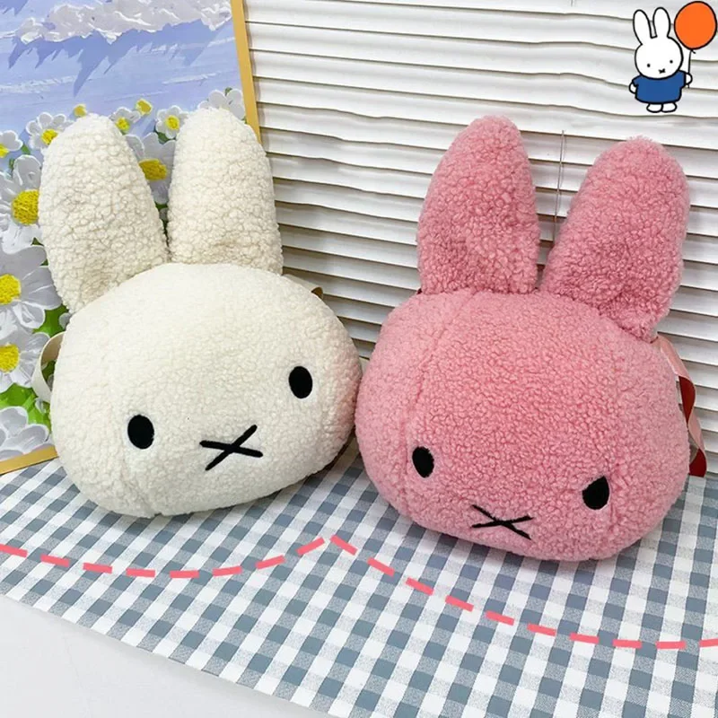 New Miffy Rabbit Small  Female Lovely Kawaii  Sweet Cartoon Kitten  Going Out Plush Crossbody Shoulder Bag