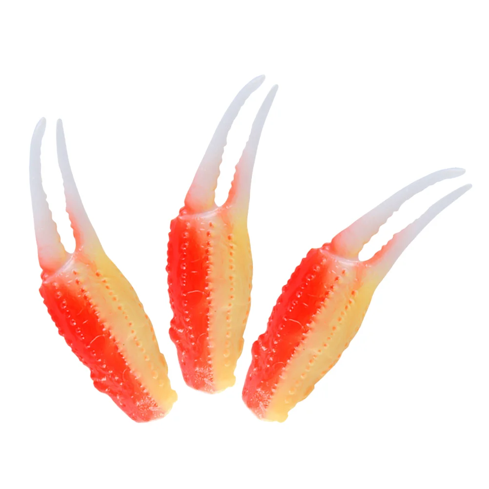 

3 Pcs Shrimp Model Learning Crab Claw Simulated Artificial Leg Toy Living Room Table Decor Pvc Realistic Small Statues