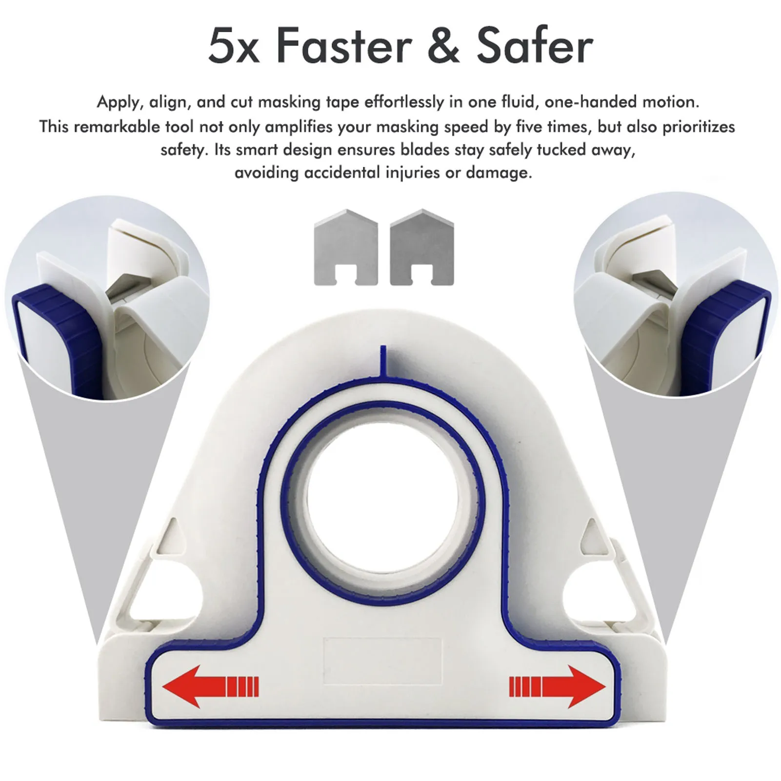 شريط طلاء لاصق مجموعة أدوات توزيع مع عرض 25 مللي متر شريط رسام أزرق قاطع محمول لإطارات نافذة الباب #2