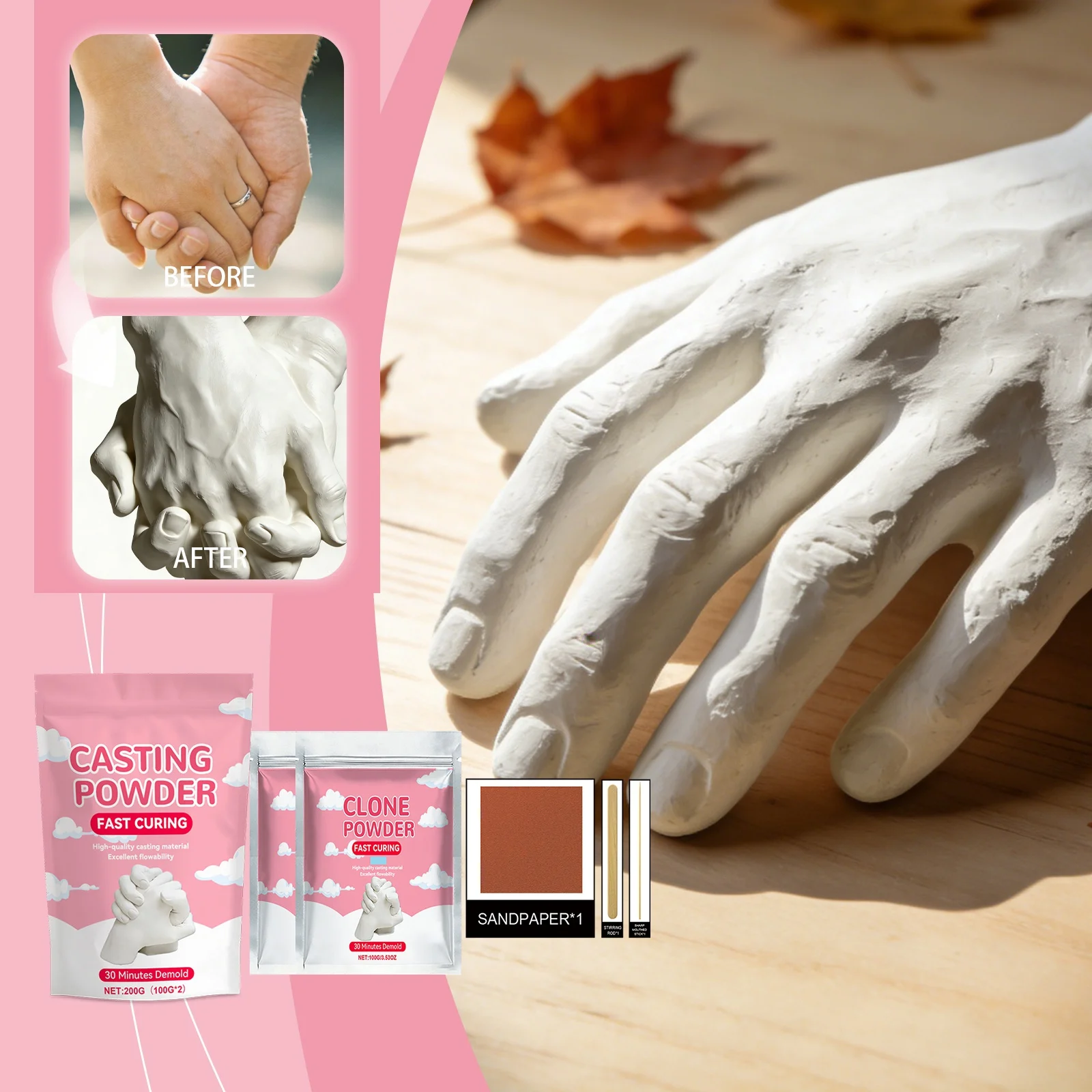 DIY Handfilmpulver-Set, DIY-Harzform, Handform, Vase, Keramik, Mehrzweck-Gips.