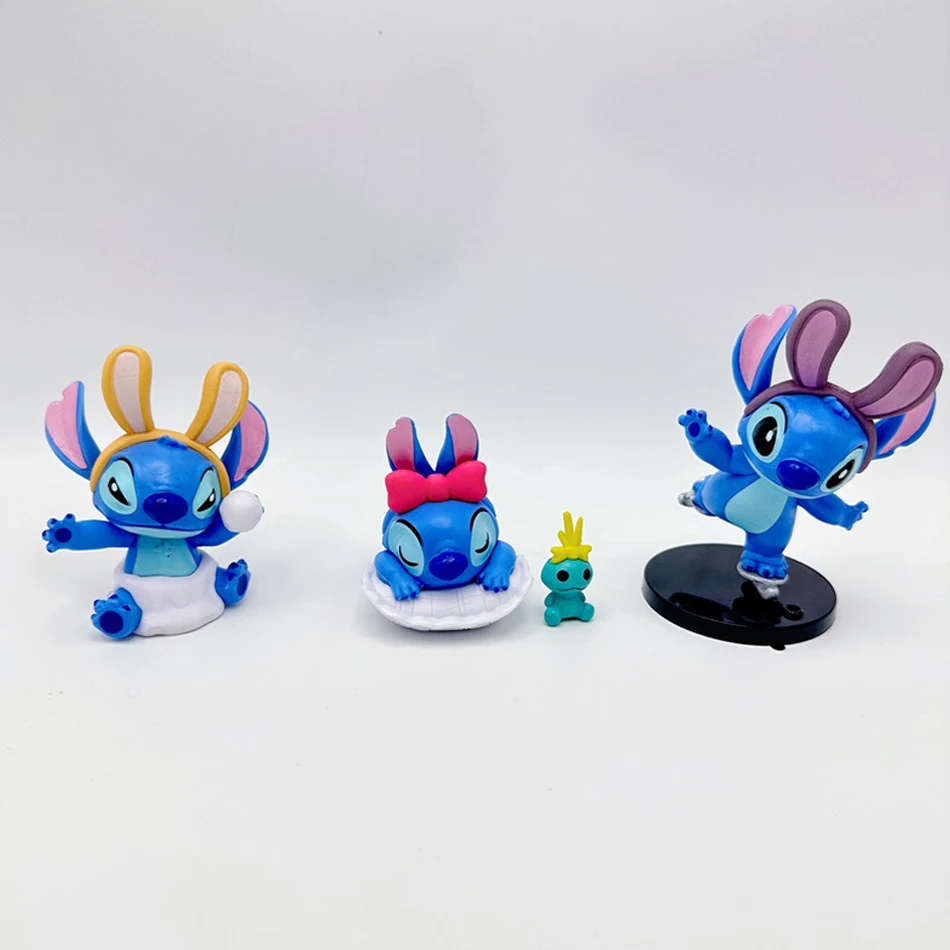 Disney Anime Lilo and Stitch figures Toys Lovely Stitch Hand With Scrump Model Decoration Toys