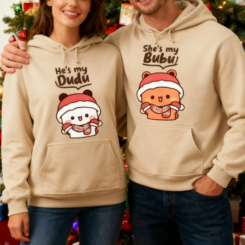 

Bubu Dudu Bear Matching Couple Outfit Kawaii Men Women Fall Winter Hoodies Bubu Dudu Cute Printed Clothing Daily Life Apparel