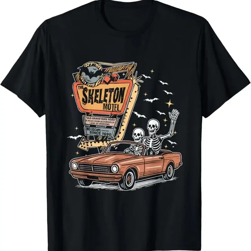 Spooky Skeleton Motel Äì Funny Graveyard Party T Shirt